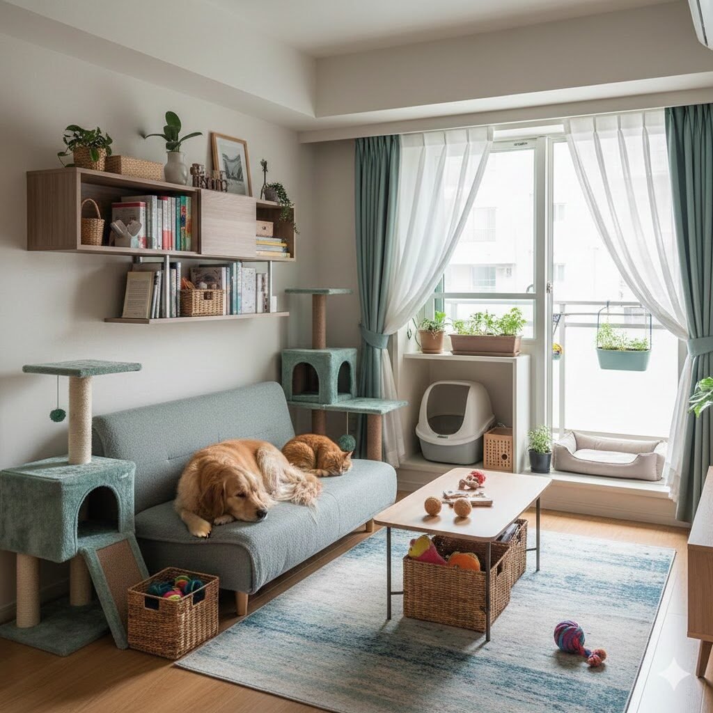 ideas para organizar mascotas en espacios pequeños