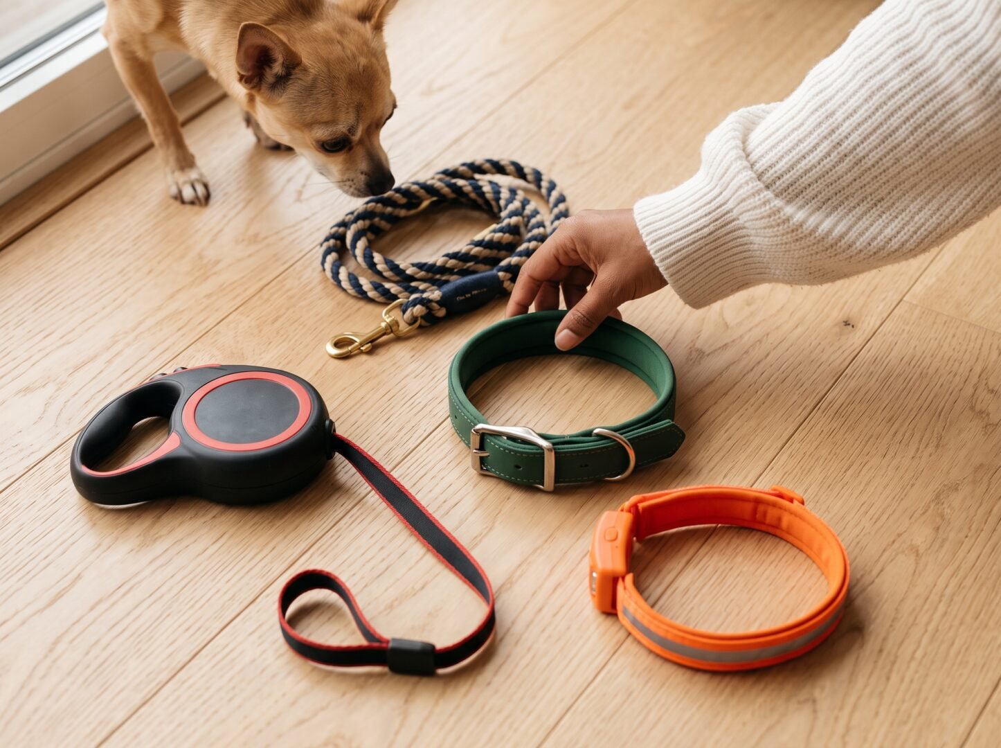 Comparación de materiales de collares y correas para perros